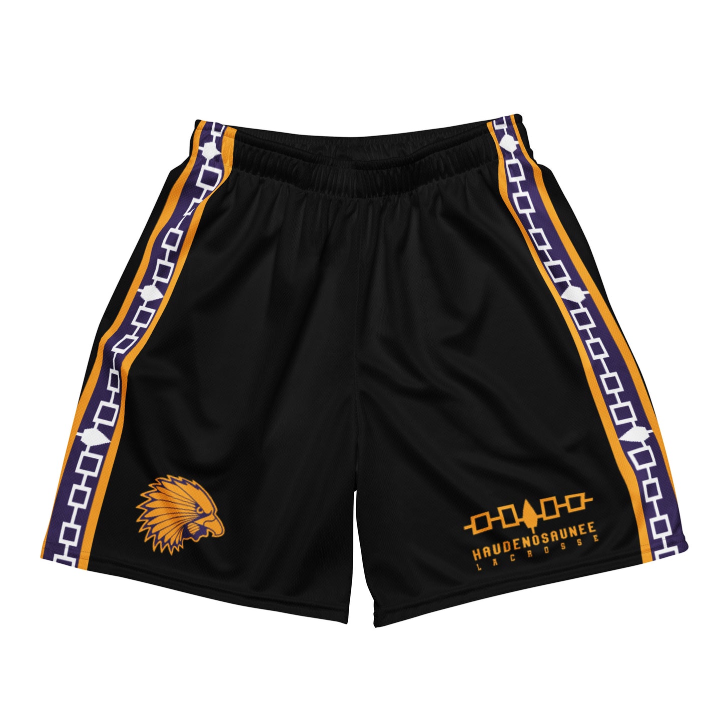 HAUDENOSAUNEE LACROSSE - Premium Black Mesh shorts