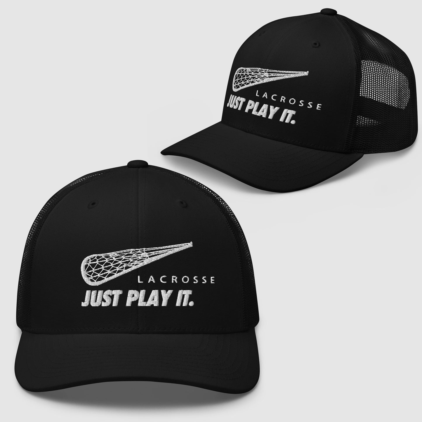 JUST PLAY IT LACROSSE - Premium Retro Embroidered Cap