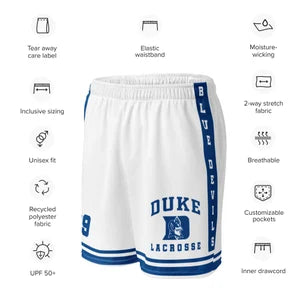 Unisex lacrosse shorts with side pockets and breathable mesh fabric."
"High-performance lacrosse shorts for men, designed for agility on the field."