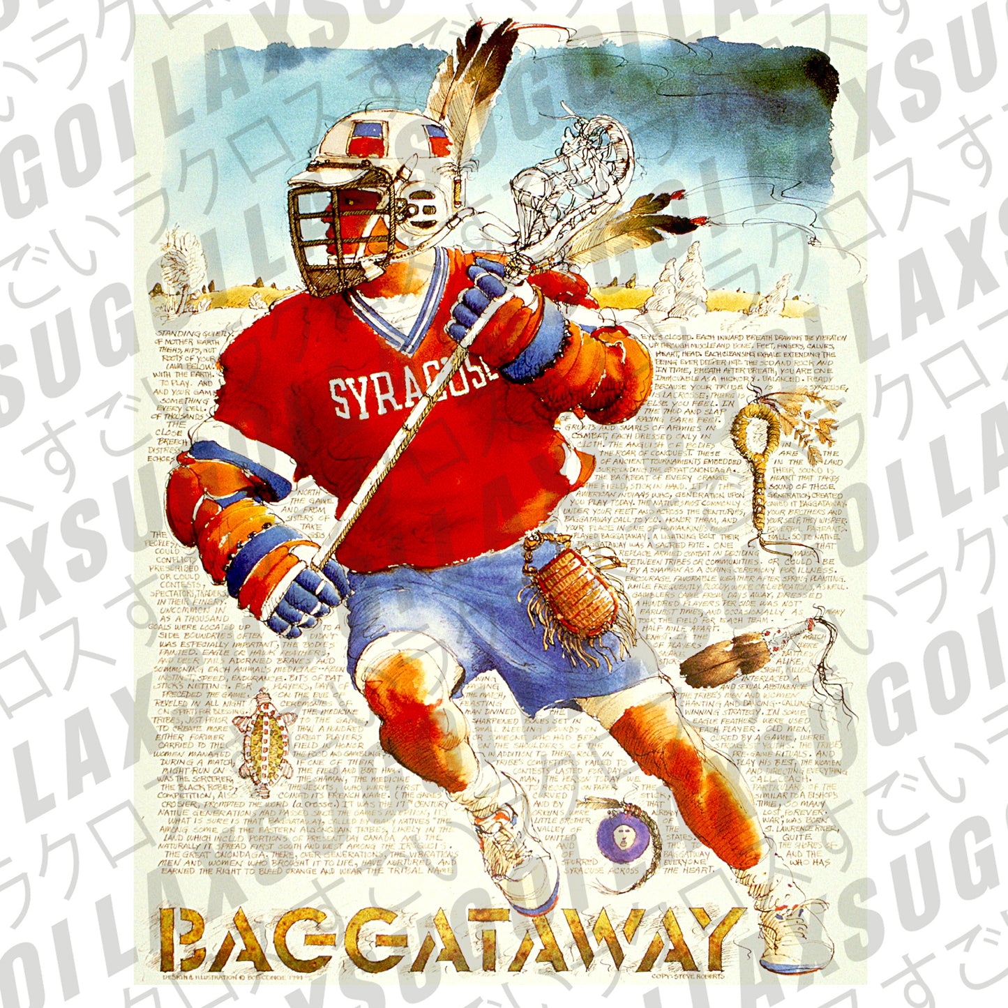 BAGGATAWAY LACROSSE - Premium Vintage Tee