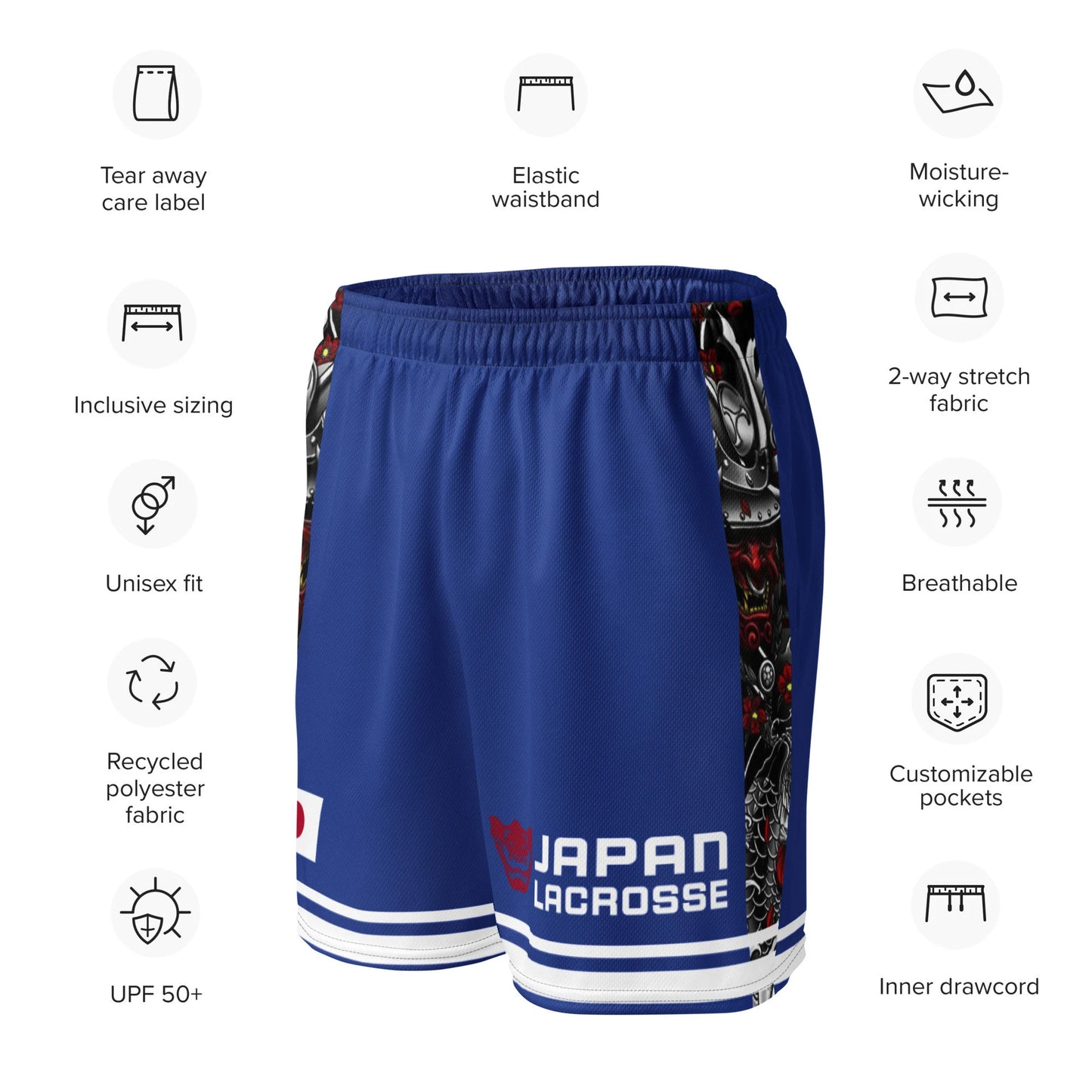 unisex lacrosse shorts with side pockets and breathable mesh fabric.
High-performance lacrosse shorts for men, designed for agility on the field.
