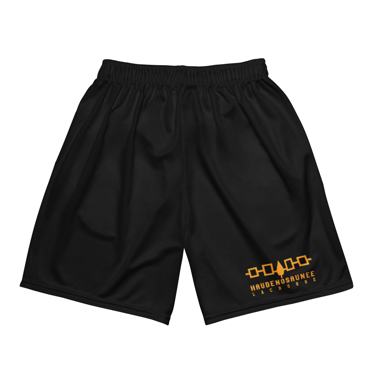 HAUDENOSAUNEE LACROSSE  - Premium Black Mesh shorts
