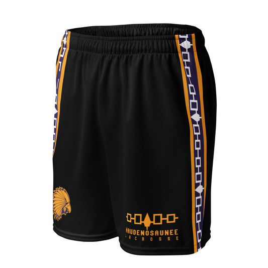 HAUDENOSAUNEE LACROSSE  - Premium Black Mesh shorts