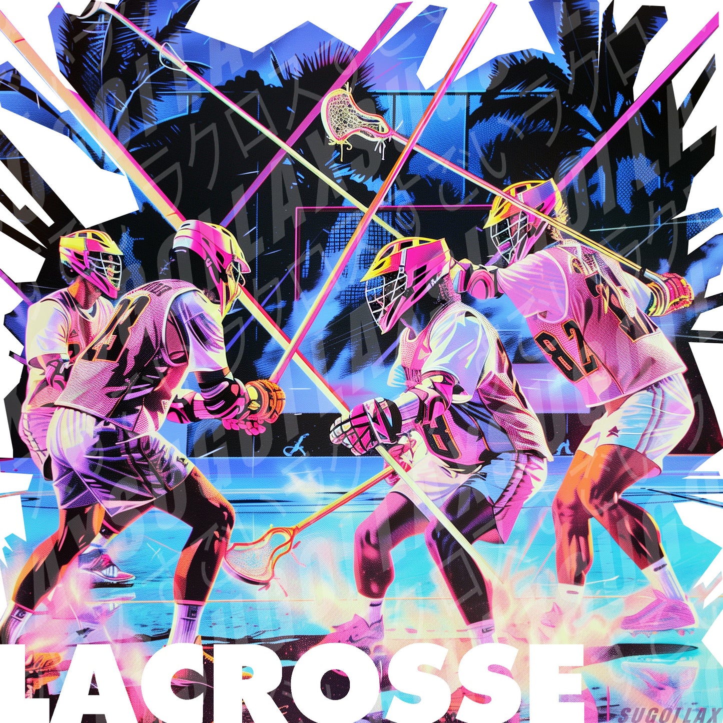 NEON 3 LACROSSE - Premium Retro Youth Tee