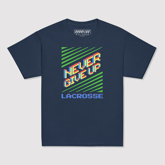 NEVER GIVE UP LACROSSE - Premium Youth Retro Tee